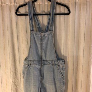 Light Wash Cropped Denim Overalls